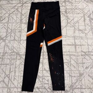 Sweaty Betty Leggings Zero Gravity 7/8 Crop Run Glitch Athletic Black Orange S